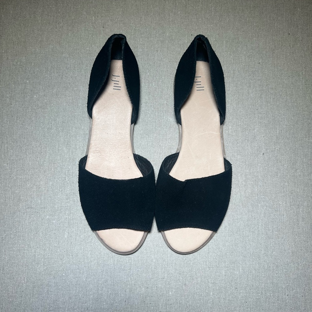 Women’s J. Jill black suede d’orsay flat. Size 8.